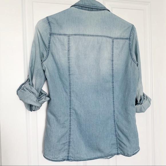 •CHOCOLATE USA• Size M Chambray / Light Jean Shirt - Picture 7 of 7